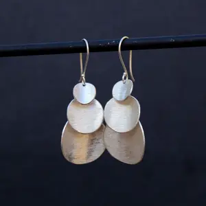 Brushed Hilltribe Silver Dangle Earrings