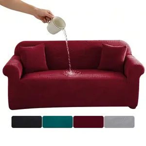 BEKRVIO-Jacquard Sofa Cover, Pet Dog Cat Elastic All-Inclusive Sofa Chair Cover Protector, Anti-Scratch Solid Color Removable And Washable Living Room Sofa Stretch Fit