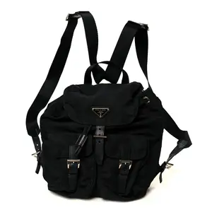 Pre-owned PRADA Nylon Backpacks Tessuto Saffiano Small Backpack Black