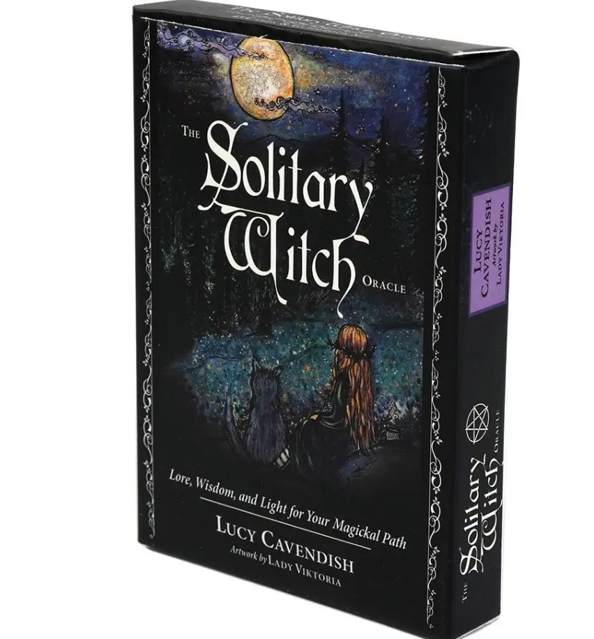 The Solitary Witch Oracle Deck by Lucy Cavendish - 45 High-Quality Cards for Your Magickal Journey - Captivating Design & Lore Wisdom for Guidance