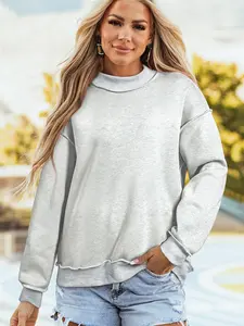 Trendy 2-in-1 Reversible Oversize Mock Neck Sweatshirt | Drop Shoulder & Comfy