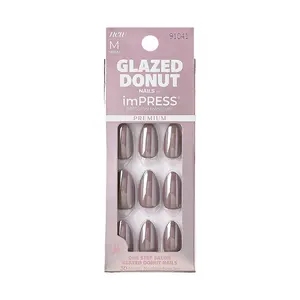 KISS imPRESS Premium Glazed Donut Press-On Nails – Glossy Finish, Short