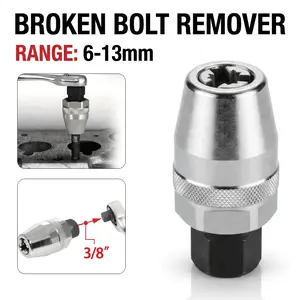 Damaged Bolt and Stud Extractor Tool, 3/8" Drive (6-13mm / 1/4"-1/2") for Broken, Rounded Off, Painted Over & Rusted Tight Bolts
