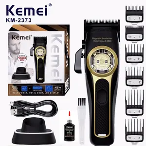 Professional Cordless Hair Clipper with Magnetic Suspension Motor, 8800 Rpm Charging Base, Men's Grooming Tool Km-2373, USB Rechargeable Clipper, Cordless Hair Clippers, Cordless Hair Cutting