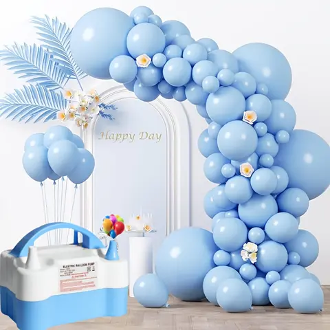 Portable Dual-Nozzle Plastic Electric Balloon Inflation Blower - Fast Dual Inflate, Rectangle Design, for Birthday, Housewarming, New Year Parties, Home & Festive Supplies Quick Setup