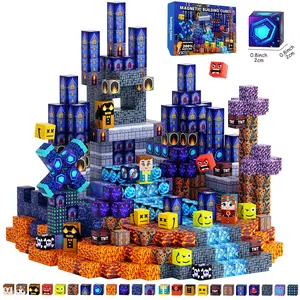 Magnetic Blocks 100/150pcs Magnetic Cubes Building Blocks Set, Blue Castle Ice Castle Construction Toys for Kids, STEM Montessori Sensory Development, Spatial Reasoning, Large Size Gift for Age 3+ Girls Boys