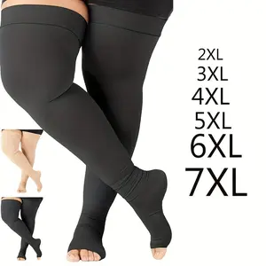1 Pair Plus Size Compression Stockings, Extended Size And Thigh High Compression, Suitable for Women And Men 20-30Mmhg Over-The-Knee Compression Socks