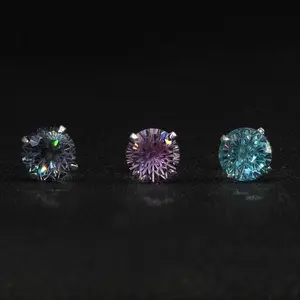[ICE HUE] Unisex 18K Gold Vacuum Plated Copper Statement Earrings with 5A+ Sri Lanka Colorful Zircon, Dopamine Firework Cut, Miami-Italy-Mexico & Micro Inspired, Luxury Costume Jewelry for Daily Wear, Gift Idea