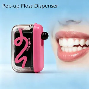 Automatic Pop-Up Dispenser, Travel Floss Picks with Case, Portable and Refillable for Home, Restaurant, and On-The-Go Oral Care