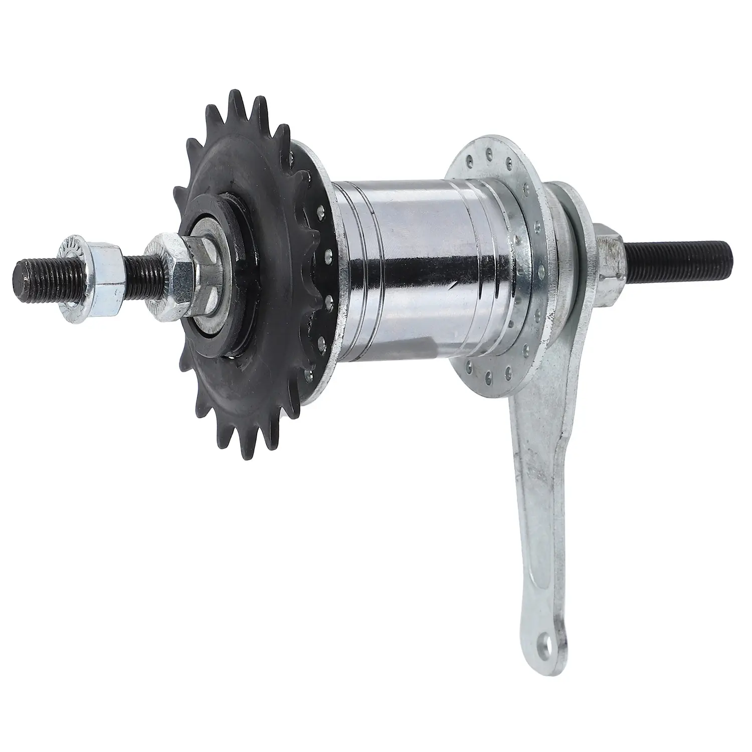 Silver Coaster Hub Component with 180mm Backpedal Brake - For Fixed Gear Use, Open Gear Design, Quality is Stable, Brakes are Sensitive, Nut, 111Mm, 18T Flywheel, Fixed Gears, Bicycle Parts