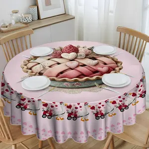 1pc Fashion Creative Round Tablecloth, Digital Printing Tablecloth, Suitable for events, weddings, banquets, parties, outdoor gatherings, picnics and camping, parties, restaurants, kitchens, courtyards, exquisite holiday gift