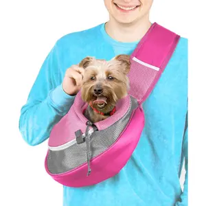 Pet Sling Carrier - Small Dog Puppy Cat Carrying Bag Purse Pouch - For Pooch Doggy Doggie Yorkie Chihuahua Baby Papoose Bjorn - Hiking Front Backpack Chest Body Holder Pack To Wear (Pink)