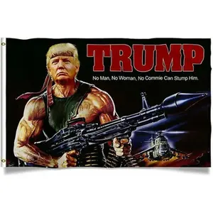60" X 36" Patriotic Donald Trump Rambo for 2024 President Reelection MAGA Flag