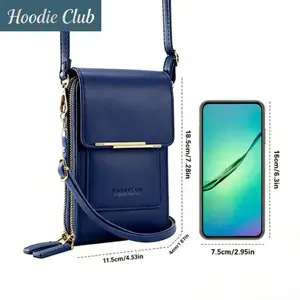 Crazy Fashion Touch Screen Phone Crossbody Bag for Women Portable Mobile Phone Card Holder Lightweight Shoulder Bag with Secure Lock Anti Theft Design Mini Purse Wallet Adjustable Strap Daily Use Travel Outdoor Fashion Accessories
