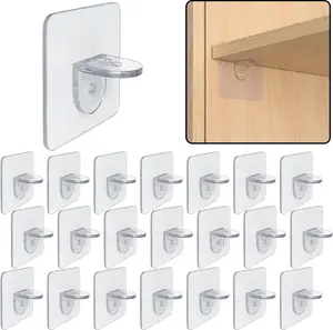 20 Pieces Plastic Shelf Support Peg,Self Adhesive Bracket,Partition Pin for Furniture Kitchen Cabinet Book Shelves Closet Brackets Clapboard Layer