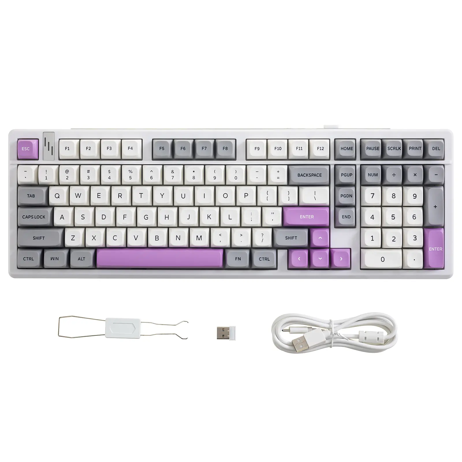 Gamakay TK101 98% Wireless Mechanical Creamy Keyboard with Num Pad, Hot Swappable Gasket Mount, Pre-lubed Linear Switches, Tri-Mode RGB Backlit Colorful Design for PC Gaming, Colorful Design Keyboard