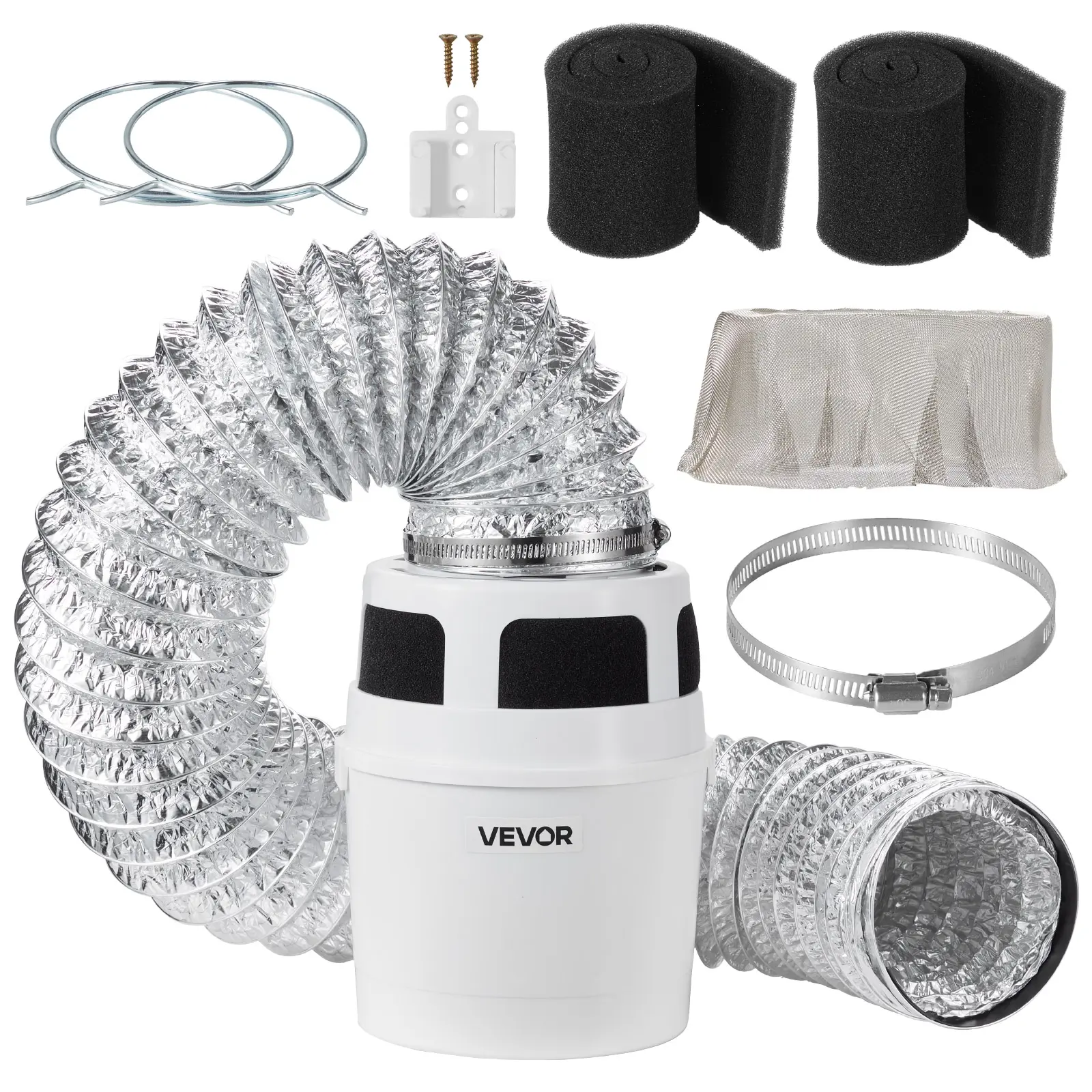 【Summerfinds】VEVOR 3-in-1 Indoor Dryer Vent Kit, with Bucket for Electric Dryer with 4-Inch by 5-Feet Extendable Exhaust Hose, Premium Quality & Light Weight & No Extra Accessories Required for Apartments, RVs