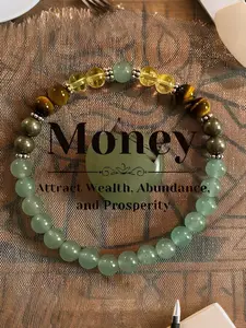 Healing Stone Beaded Bracelet, Dainty Crystal Bracelet, Citrine & Aventurine Crystal Stone Bracelet, Elastic Cord Bracelet, Wish Manifestation Bracelet, Daily Spiritual Jewelry, Flexible And Reliable Wear