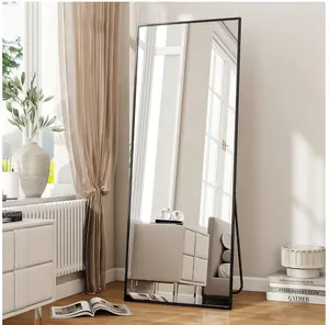 71"x26" Rectangle Full Length Mirror, Full Body Standing Mirror Floor Mirror, Black