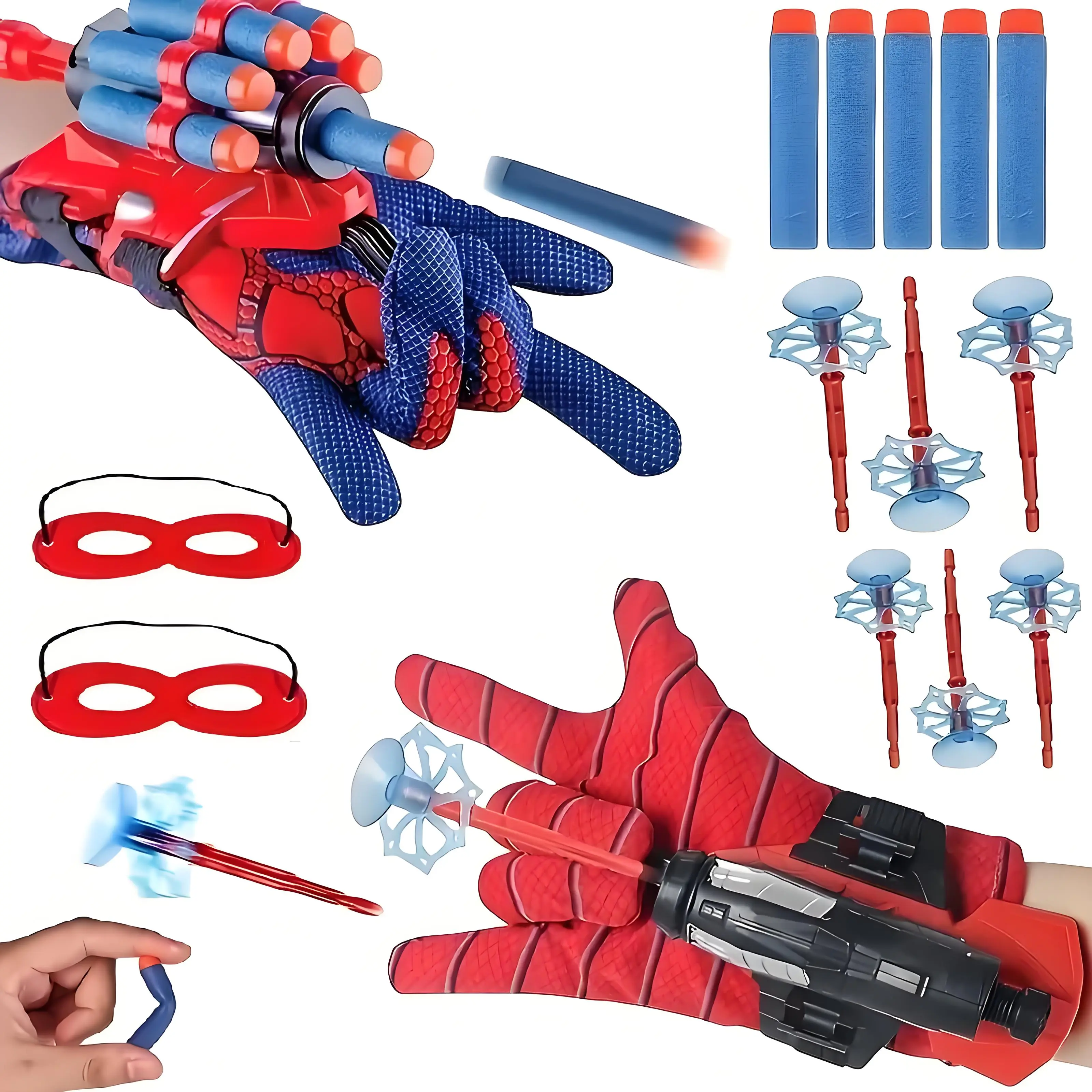 2 Spider Web Shooter Hero Launcher Wrist Play set Cool Gadget RPG Launcher Gloves With Wrist Funny Decoration Wrist Playset For Kids Web Shooter Toy