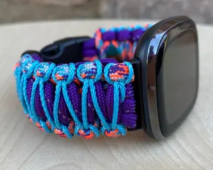 Paracord Watch Band compatible with Fitbit Versa 1, Versa Lite, Versa 2, Versa 3, Versa 4, Sense, Sense 2 (watch not included).