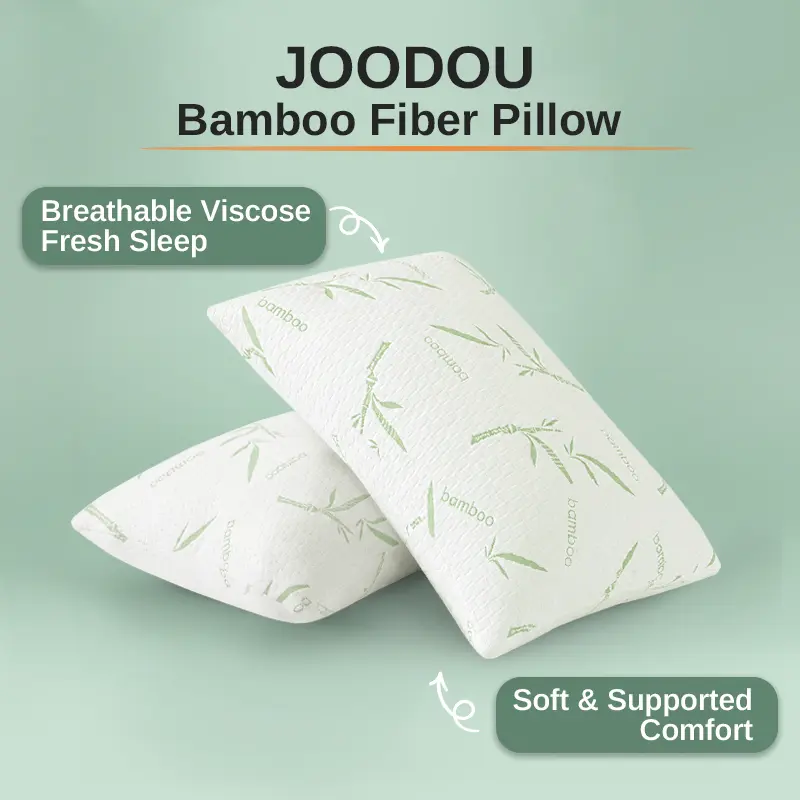 [2-Pack] Cooling Bamboo Pillows for Sleeping, Queen Size Bed Pillows for Side Back Stomach Sleepers