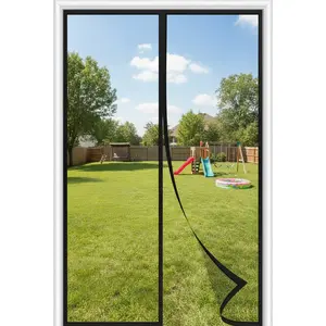 Premium Heavy Duty PP Nano Magnetic Screen Door - Reinforced Mesh with Strong Magnets, Hands-Free Auto-Sealing, Easy Install Bug Shield, Pet & Kid Friendly