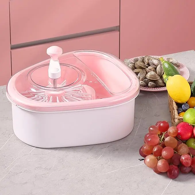 Fruit Cleaner Spinner Large Fruit Washer Spinner with Brush Fruit Cleaning with Washing Bowl Fruit and Salad Cleaner with Fruit Spinner Bowl Fruit and Vegetable Scrubber Basket Colander