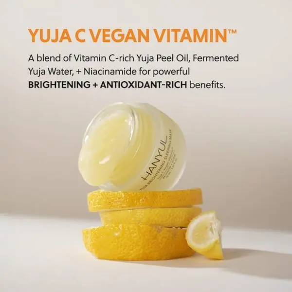 Hanyul  Yuja Brightening Sleeping Mask with Vitamin C and Niacinamide 808 face skin silicone hydrating lip butter sun safe