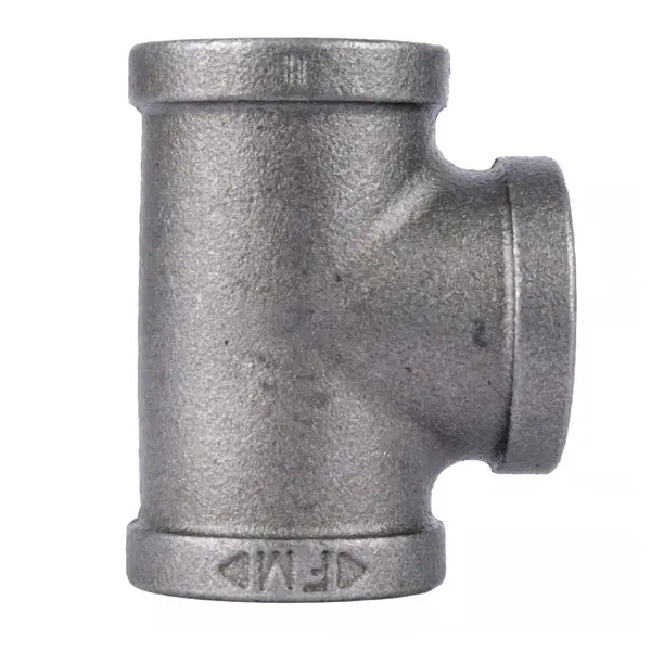 STZ Industries 1/2 in. Black Malleable Iron Tee – Heavy-Duty Pipe Fitting for Plumbing Projects