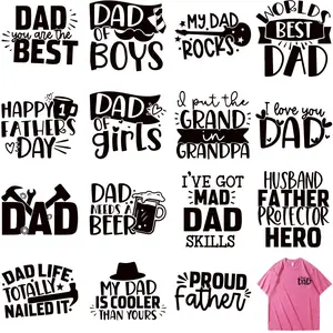 Letter Pattern Heat Transfer Sticker, 15pcs/set DIY Heat Transfer Sticker, Washable Heat Press Sticker for T-shirt, Jeans, Backpack, Hat