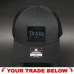 BLUE COLLAR BADA$$ Trade Hat with American Flag Key Tag. "Black Hat Black Patch"