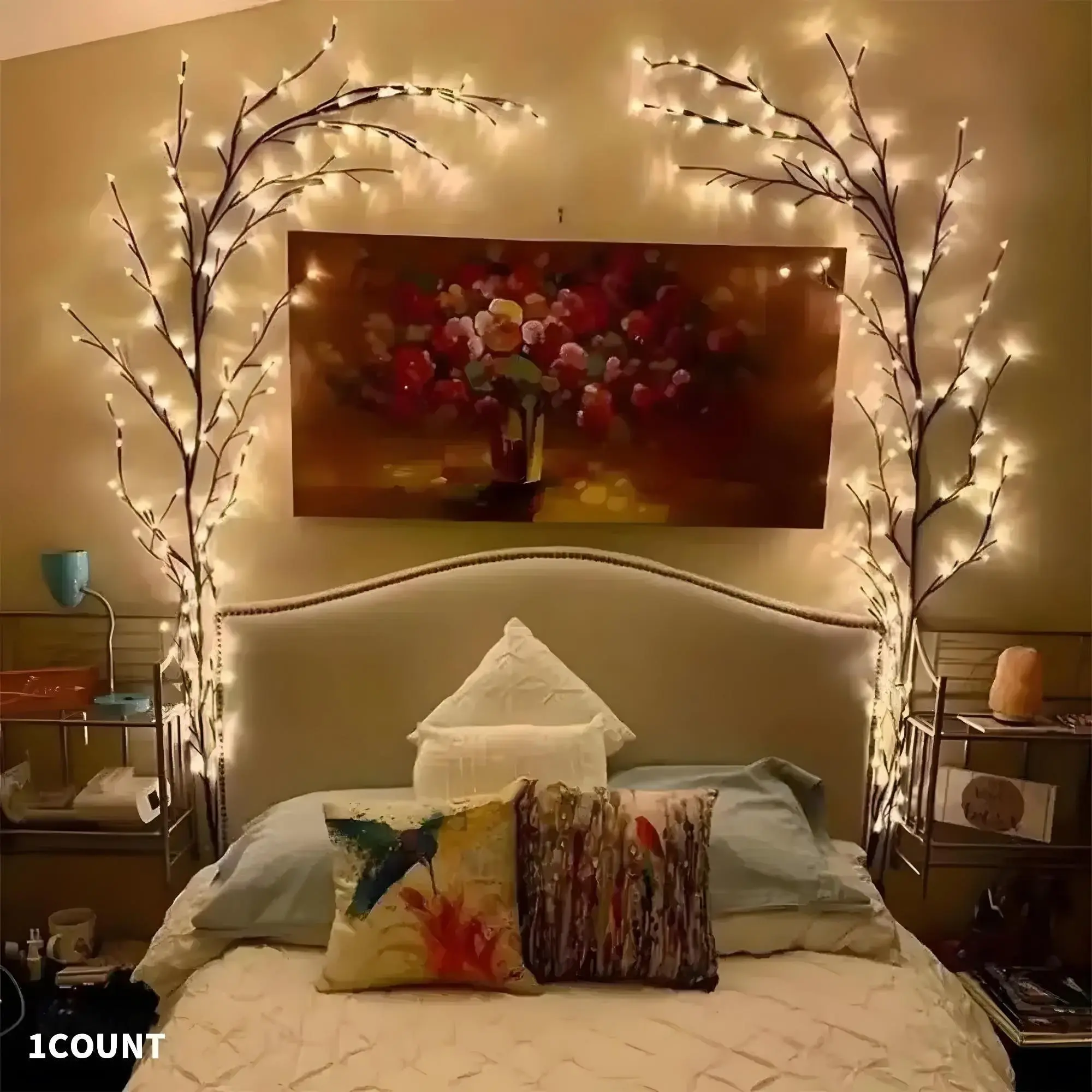 144 LED Branch Vine Lights for Living Room Bedroom Outdoor Decoration, Glowing Led Lights, Led Garden Decor, New Year Valentine's Day Easter Thanksgiving Party Decorations, Outdoor Decorative Lights, Tree Branch Lights, Led Light Up, Festive Decoration