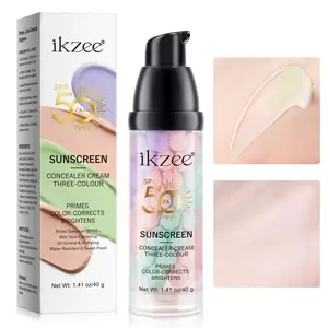 Ikzee Three-color Sunscreen UV Concealer Makeup Primer Top Cream 40g, Cosmetic