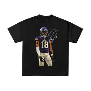 Justin Jefferson tee - Vintage Football Tee, Unisex Cotton Shirt for Sports Fans, Game Day Outfit, Casual Wear, Sporty Style