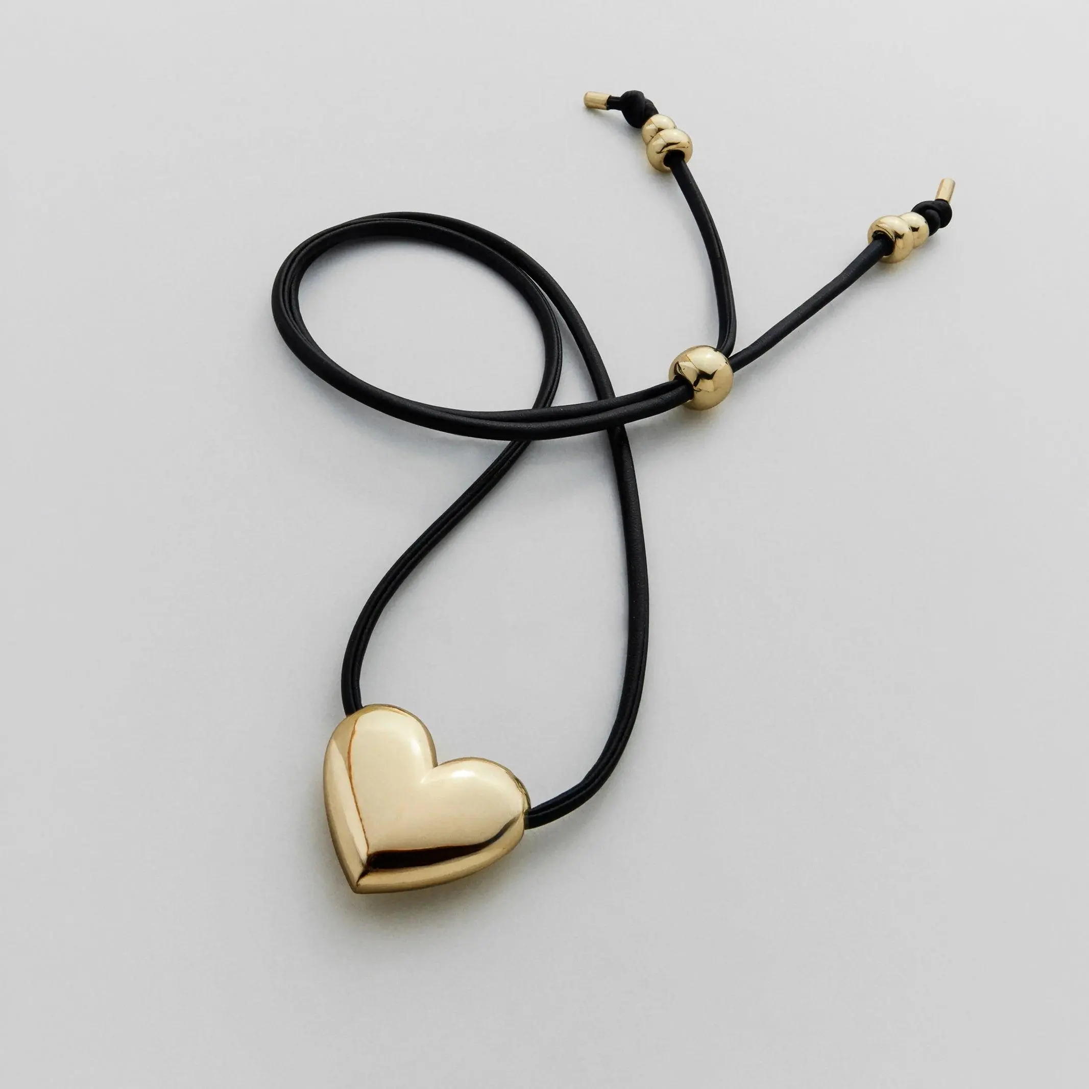 Millie Bubble Heart Cord Necklace - Gold