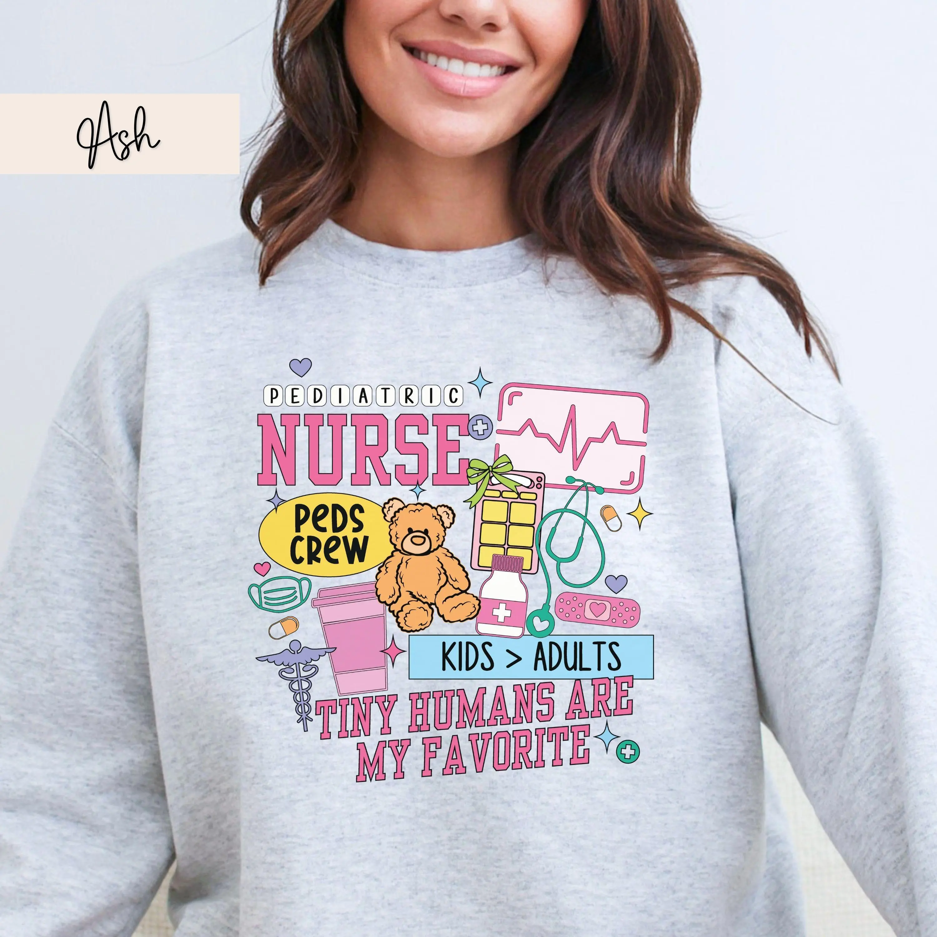 Pediatric Nurse Short Sleeve T-Shirt / Sweatshirt Peds Nurse Sweatshirt Pediatric Sweatshirt Peds Sweatshirt Pediatrics PICU Nurse Sweatshirt Pediatric ER Nurse