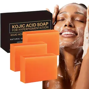3 pieces of 100g kojic acid cleansing soap with glycerin, Hyaluronic, deep cleanses body and face, Body Care, moisturizing and brightening skin tone evenly, suitable for all skin types, suitable for both men and women