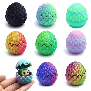 Mini 3D-Printed Dragon Egg Toy — An Easter Surprise Egg Containing a Baby Dragon; Serves as a Stress-Relieving Fidget Toy, a Great Birthday Gift for Teens, and a Desktop Companion Ornament. A Delightful Surprise Gift for Boys and Girls (Random Color). sum