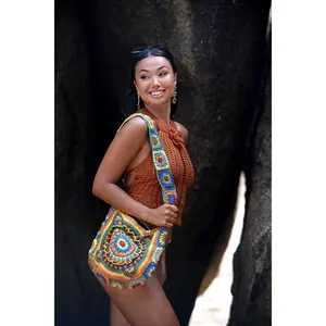 Cotton Crochet Messenger Bag