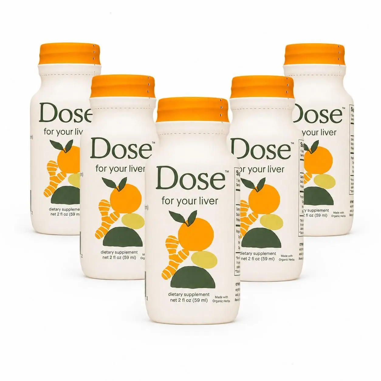 DOSE Daily Liver Support Detox Shots 5 Pack, 2 fl oz Each – Milk Thistle, Turmeric & Herbal Cleanse Drink – Supports Healthy Liver Function, Digestion & Immune Support, Natural Energy Boost, Organic Supplement, USA Made Bundle