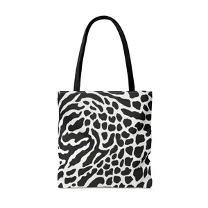 Zebra Print Tote Bag - Monochrome Safari Style, Trendy Animal Print Handbag