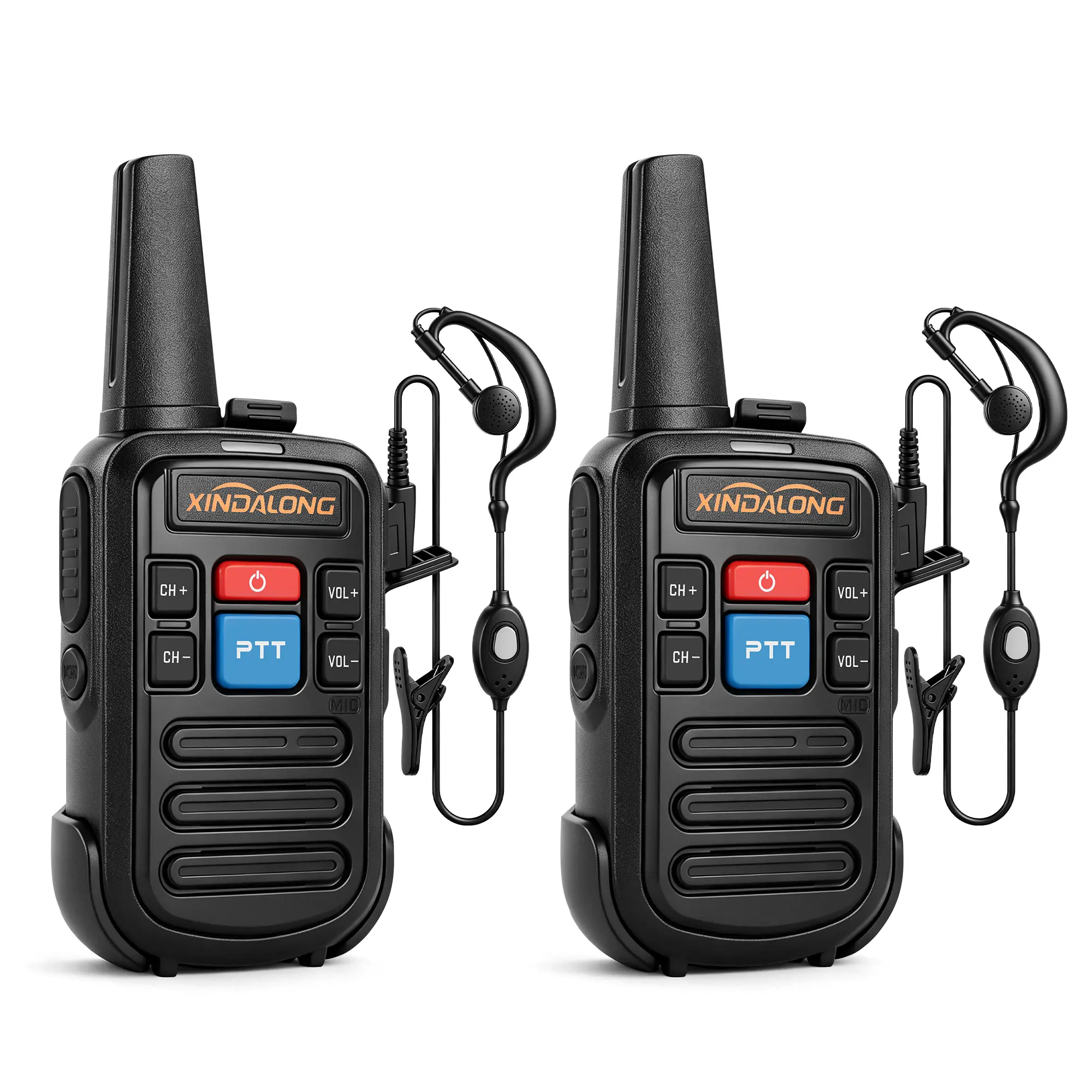 XINDALONG XDL-C50 Compact Rechargeable Walkie Talkie Audio Device (2-Pack) - Ultra-Thin, Ultra-Light, USB Charging, 16 FRS Channels, Headset Cable Included, Children's Gift, Outdoor Gadgets (Comes in Box)