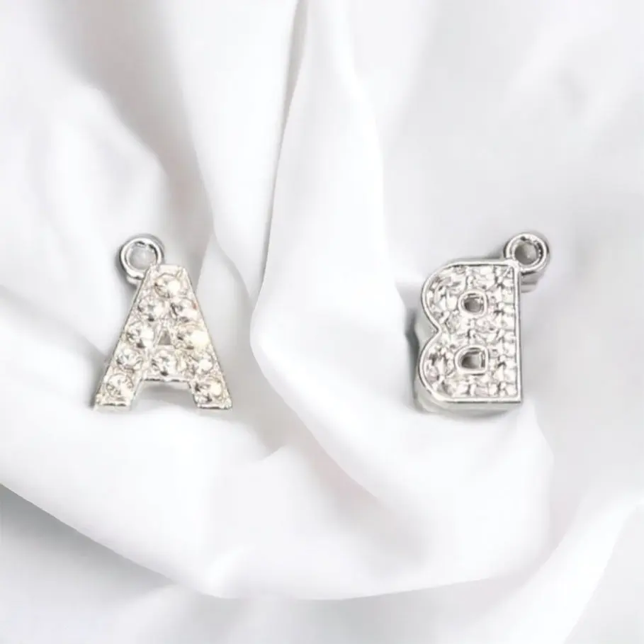 Rhinestone Letter Charm
