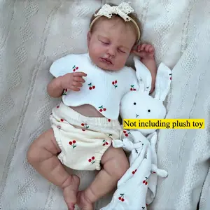 18.9inch 3D-Paint with Visible Veins Full Vinyl Body Asleeping Girl Reborn Baby Doll Toy Lifelike Play House Bathe Toy