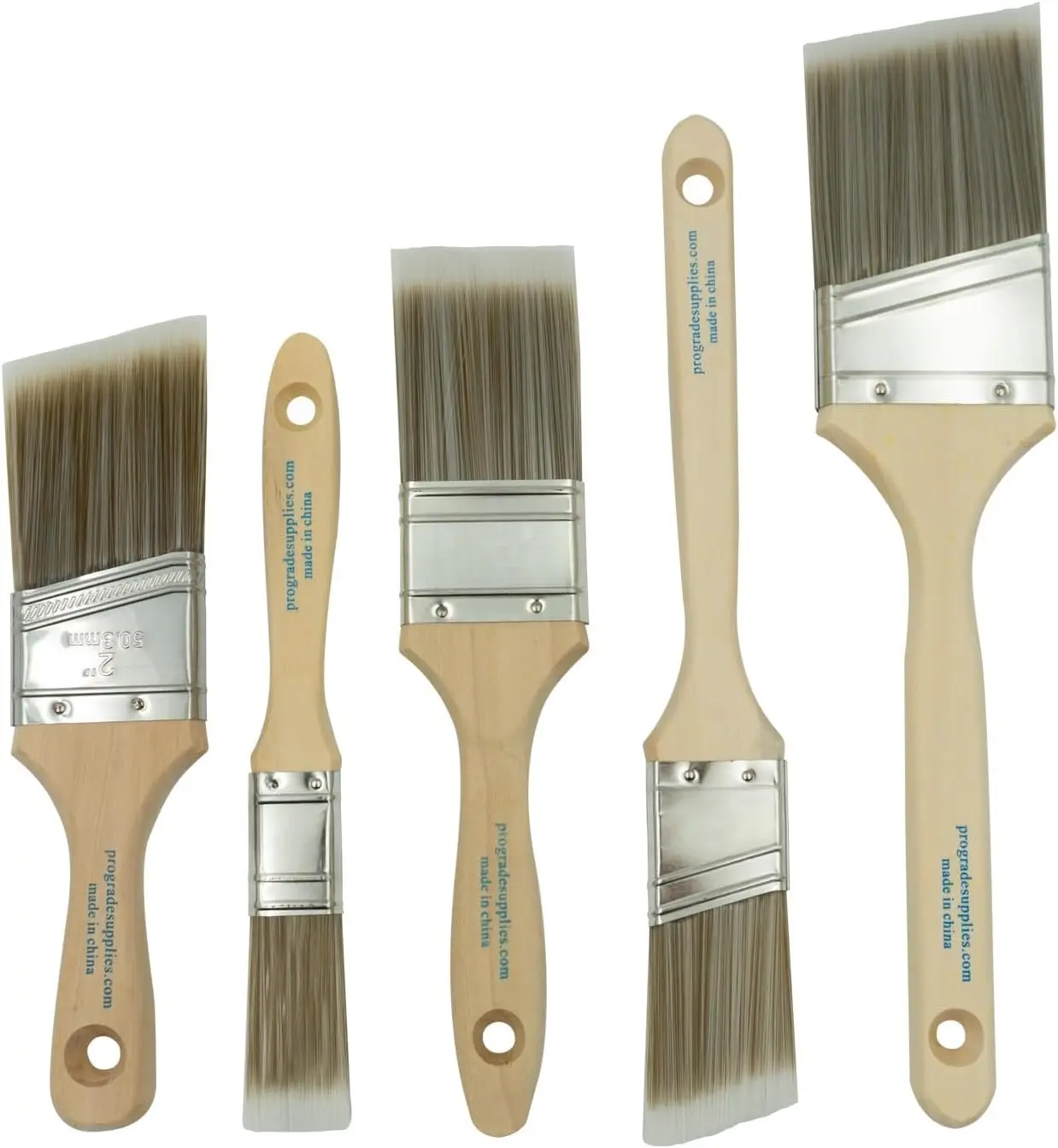 ,  Brushes, 5-,  Brush Set: Flat & Angle Brushes for Latex and Oil Paints, Stains, Interior & Exterior Home Imvement