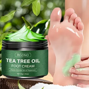 【Ten sticks at a better price】ROZINO Tea Tree Oil Foot Cream for Dry Cracked Feet Hands Heels Elbows Nails & Knees Softens Moisturizes Skin with Vitamin E Aloe Vera & Peppermint