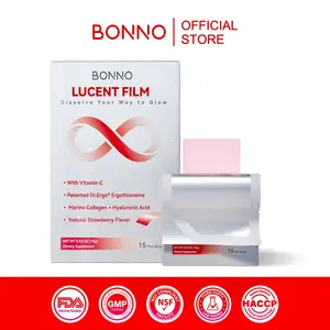 Bonno Cellular-Shield Dissolving Strips | Dr.Ergo Ergothioneine, Hydrolyzed Collagen, Hyaluronic Acid for Targeted Skin Vitality, Strawberry Flavored | 15 Strips, Daily Skin Renewal
