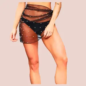 Pearl Mesh Wrap Skirt – Bikini Beach Cover Up