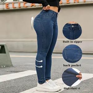 Women High Waist Skinny Jeans High Elastic Tummy Control Butt Lifting Denim